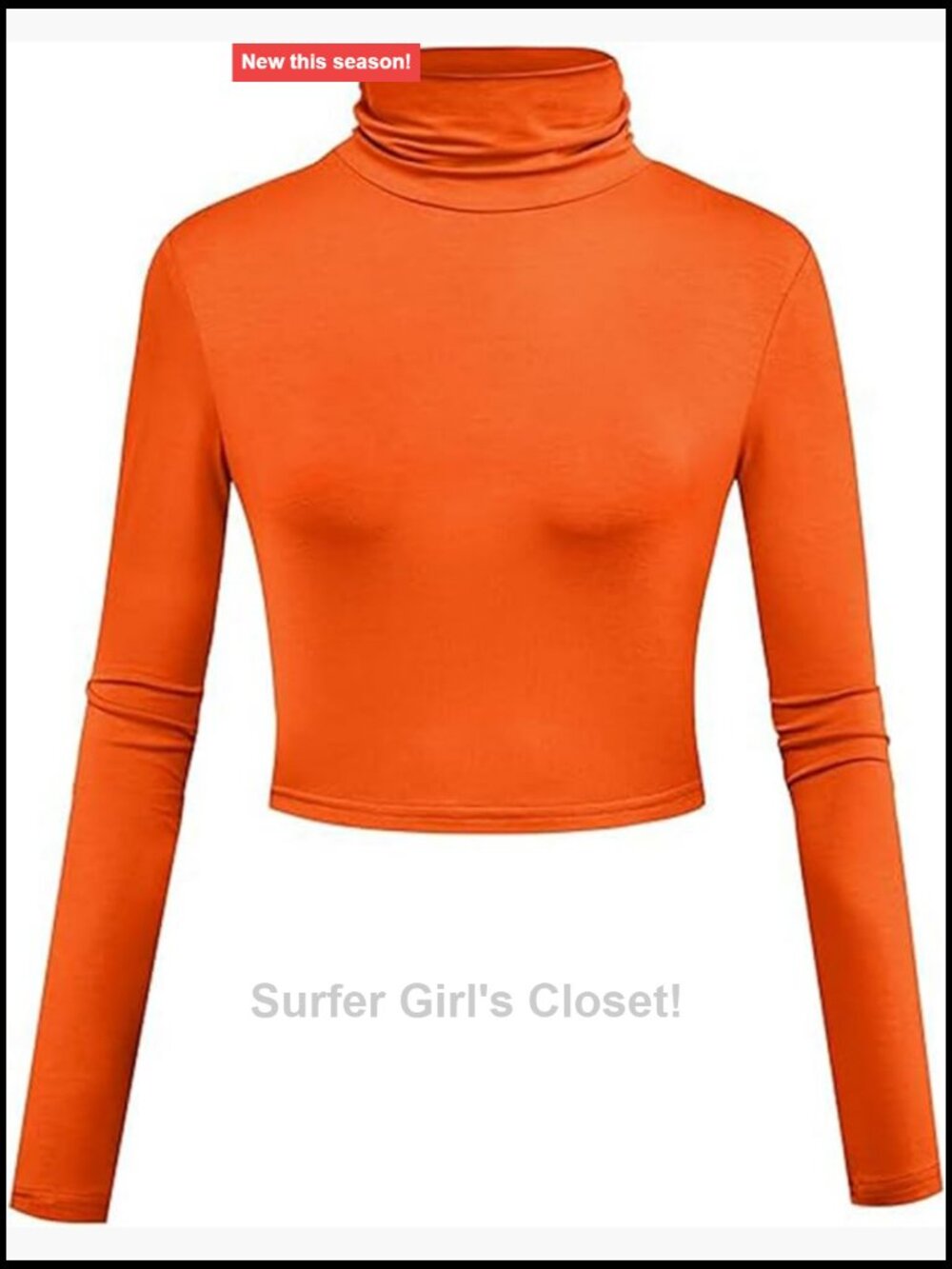 Slim Fit Turtleneck Long Sleeve Crop Top for Halloween